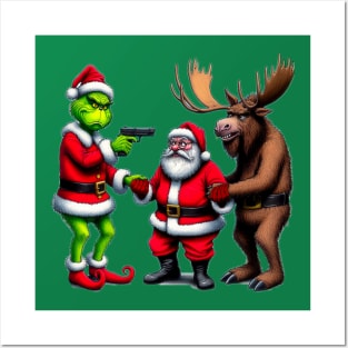 Grinch Vs Santa Posters and Art